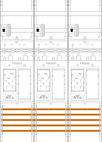 1St. F-Tronic ER36DS-HSS Zählerfeld ER36DS-HSS,H=1050mm, 3-feldrig, 3-eHZ mit DS, 3 HSS, 3 Res 7141253