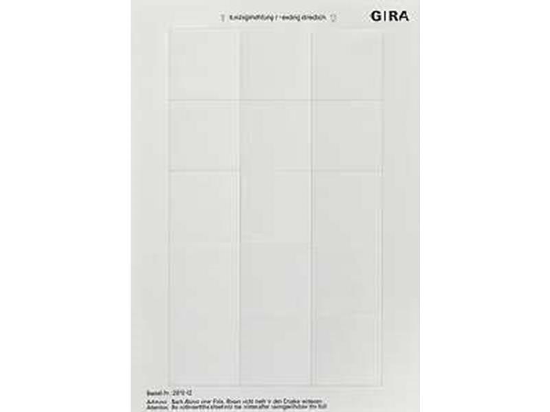 1St. Gira 287002 Beschriftungsbögen 51 x 51 mm Zubehör Reinweiß