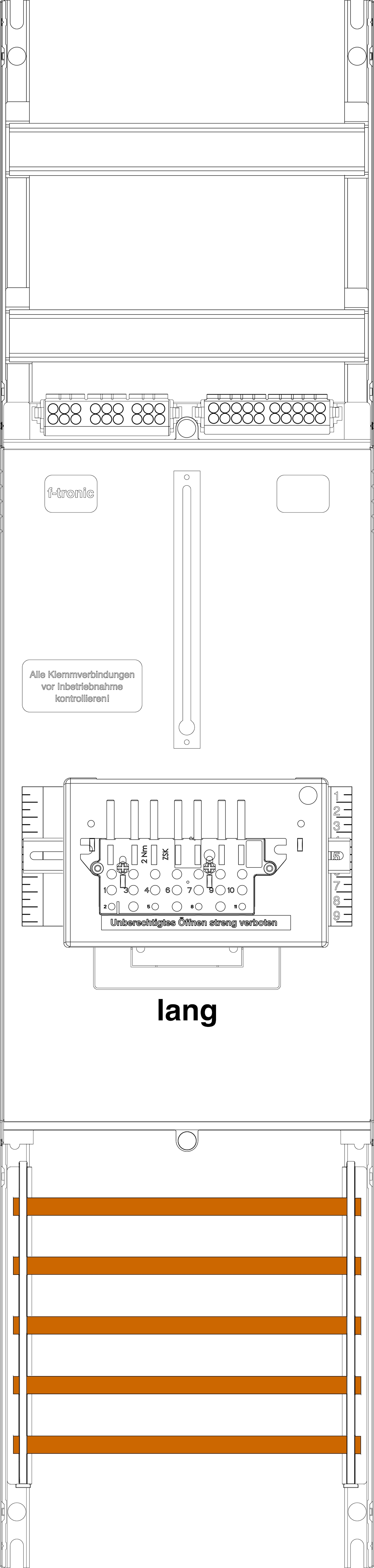 1St. F-Tronic Z1BL-ZSK Zählerfeld Z1BL-ZSK, 1-feldrig, H=1050mm, 1-3.HZ lange Kabel, 1 ZSK-Set 7141451