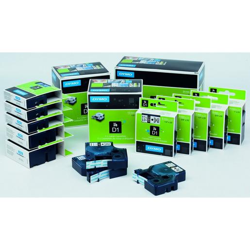 1St. DYMO D1-Schriftband S0720870 19mm x 7m schwarz auf rot