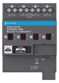 1St. Busch-Jaeger SA-M-4.16.2.12 Schaltaktor,4-fach 16 A, REG für Busch-free@home® lichtgrau 2CDG510025R0021