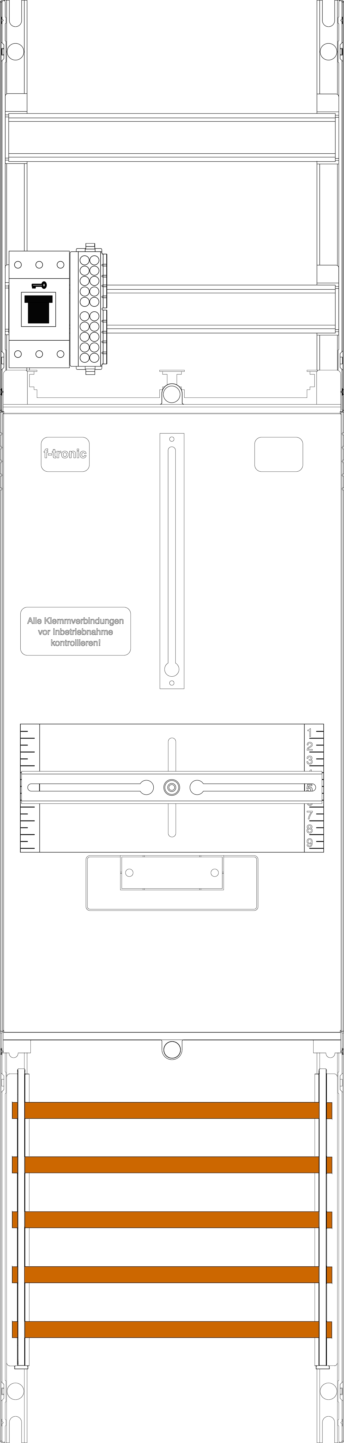 1St. F-Tronic Z1B-HSS Zählerfeld Z1B-HSS, 1-feldrig, H=1050mm, 1-3.HZ, 1 HSS 7141400