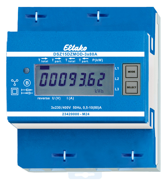 1St. ELTAKO DSZ15DZMOD-3x80A MID Modbus-Zweirichtungs-Drehstromzaehler MI 28380516