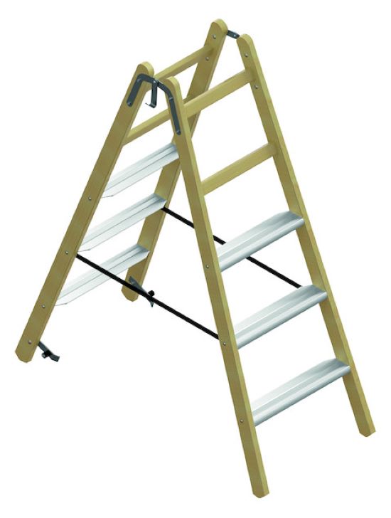 1St. Protec.Class  PHSSLA25 Holz-Stufenstehleiter AluSt.2x5