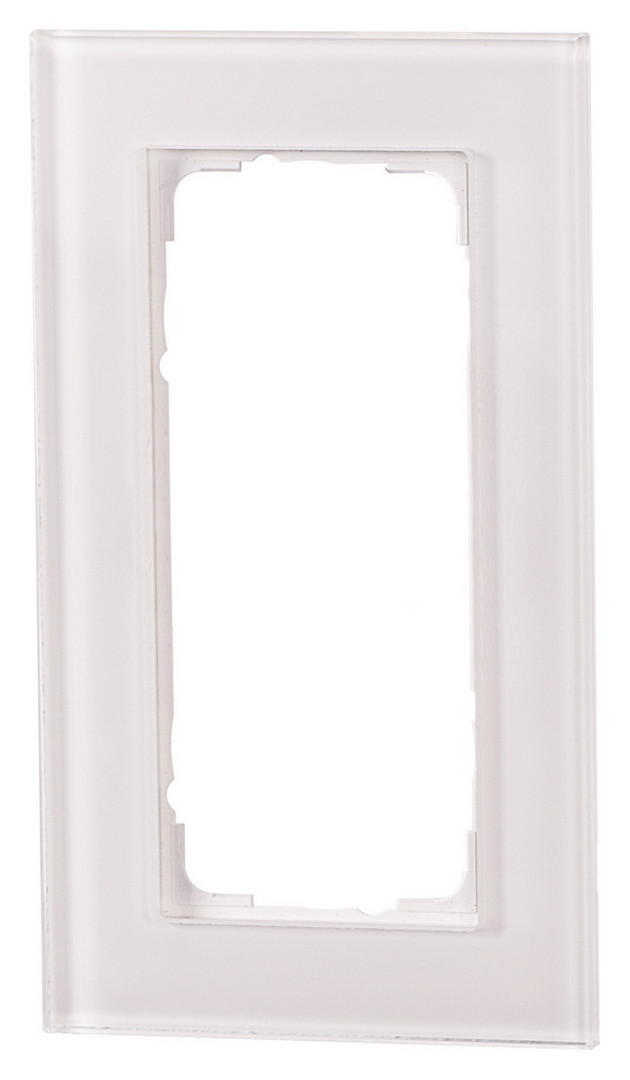 1St. Halmburger 3505 GS-552/o (ws) Design Glasrahmen 2-fach ohne Zwischensteg Weiss Einsätze 55x55 mm Echtglas