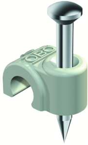100St. OBO Bettermann 2009/35gr 2227738 NAGEL-CLIPS 9mm grau Nagel 35mm 200935LGR