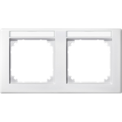 1St. Merten 473219 M-SMART-Rahmen, 2fach mit Beschriftungsträger, waagerechte Montage, polarweiß