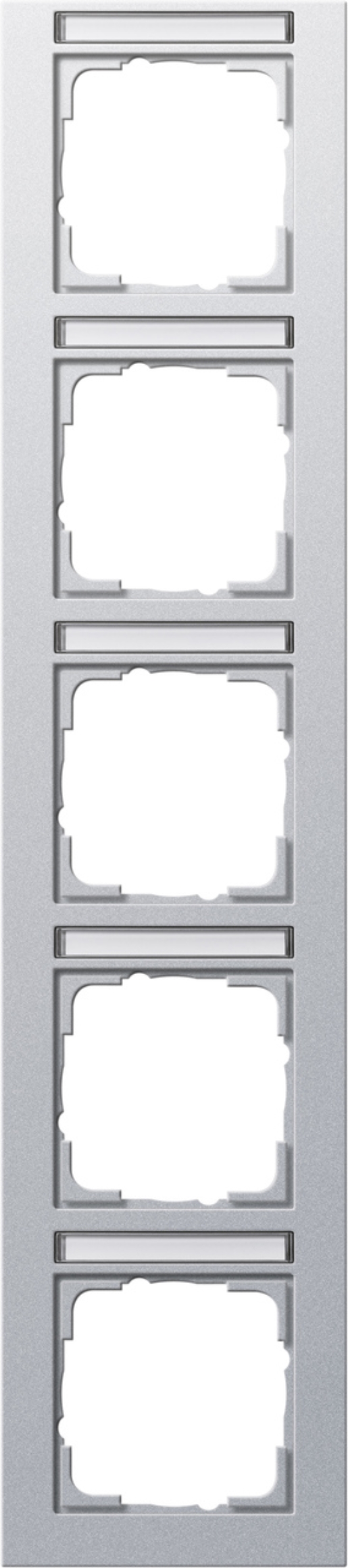 1St. Gira 111525 Rahmen 5fach senkr. mit Beschriftungsfeld E2 Farbe Alu
