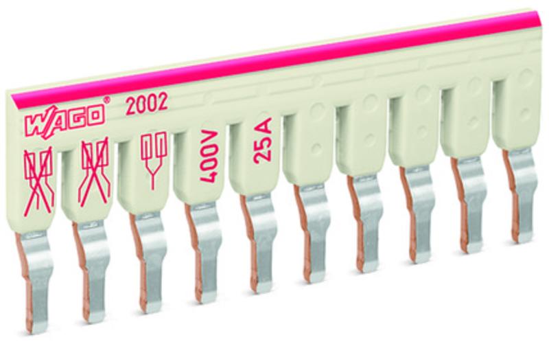 1St. Wago 2002-480 Schachtelbrücker 10-fach Nennstrom 25A isoliert lichtgrau 2002480