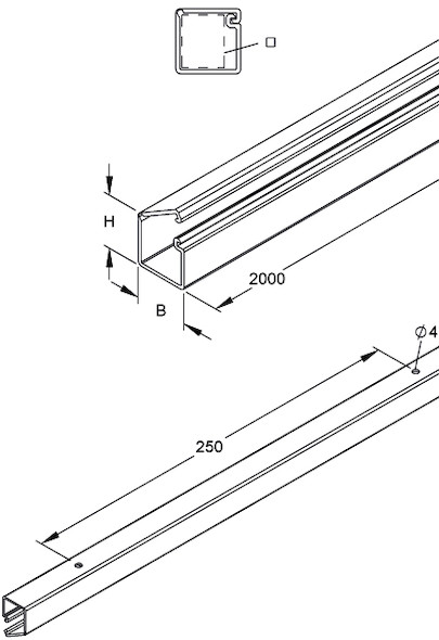 100m KLEINHUIS LCD86.5 LCD-Minikanal, mit doppelseitigem Klebeband (5,73EUR/m)