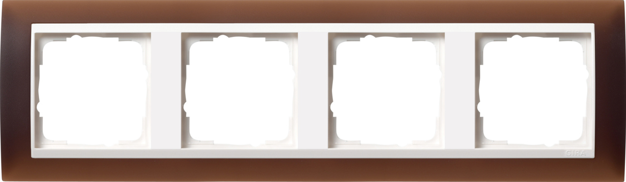1St. Gira 0214331 Rahmen 4fach Zwischenr. RW Event Opak DklBraun