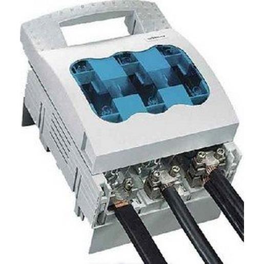 1St. Wöhner 33198 NH-Sicherungs-Lasttrennschalter Gr. 00, 160 A, Reiter, Anschluss unten / oben Rahmenklemme mit CrossLi