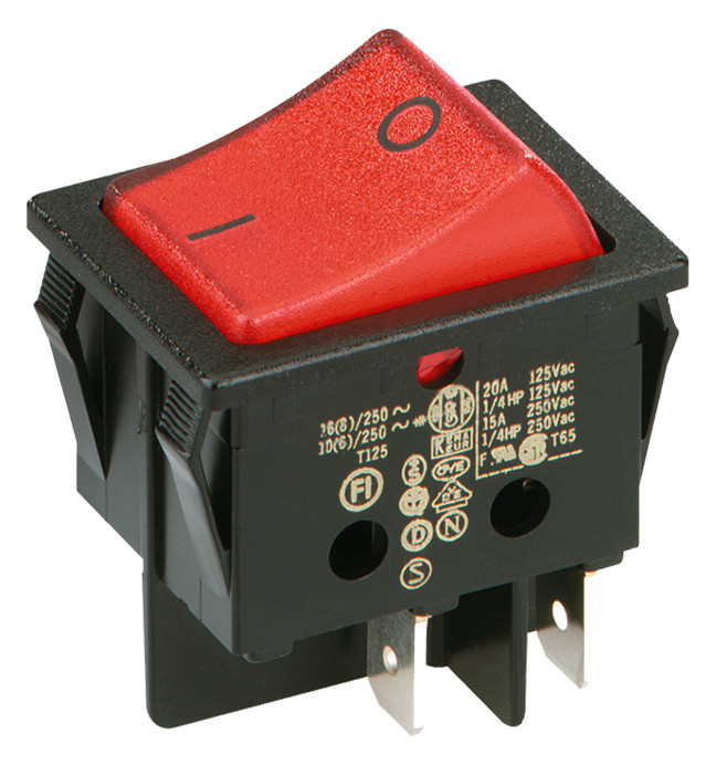 1St. Bachmann 3652-295.22 SW/RT Einbauwippenschalter 2p Beleuchtet