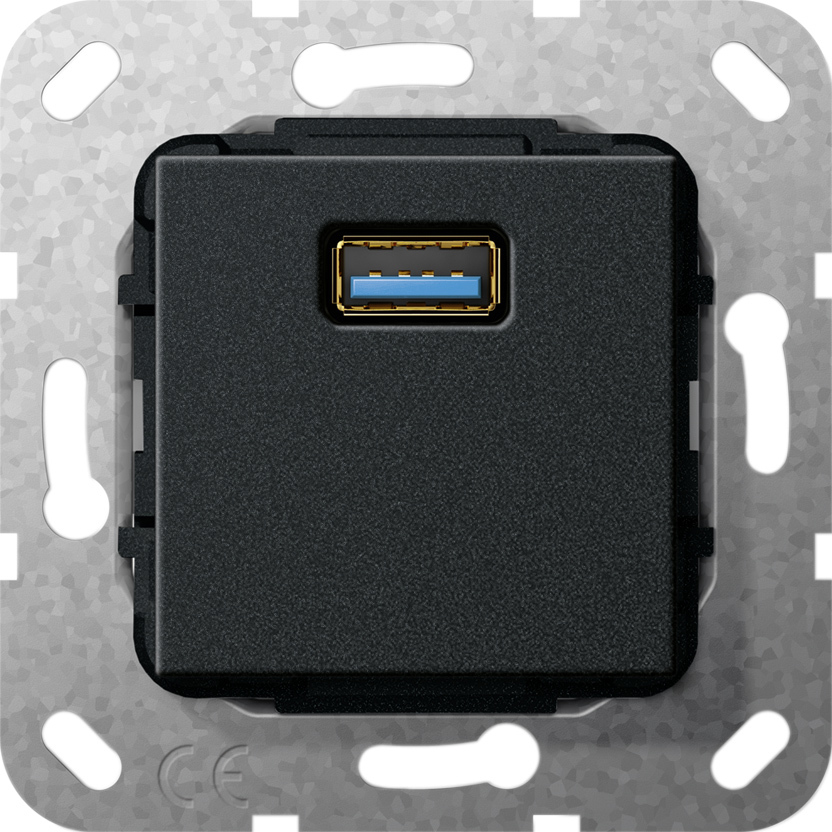1St. Gira 568310 USB 3.0 A K-Peitsche Einsatz Schwarz m