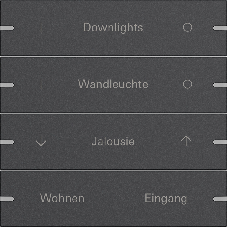 1St. Gira 5034928 Wippenset 4f indiv. Tastsens.4 TS4 Anthrazit(lack.)