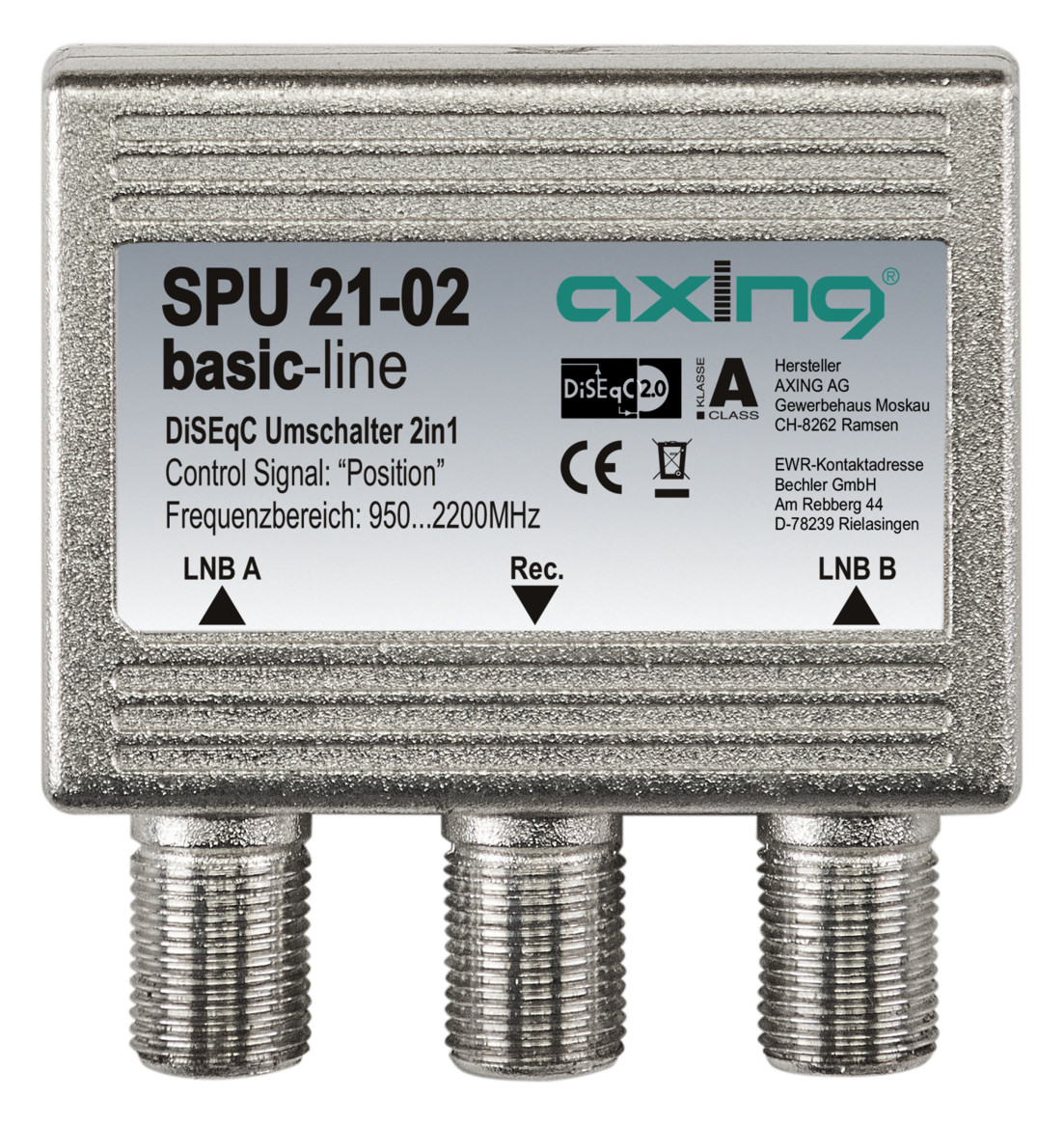 1St. Axing SPU2102 DiSEqC-Umschalter 2/1