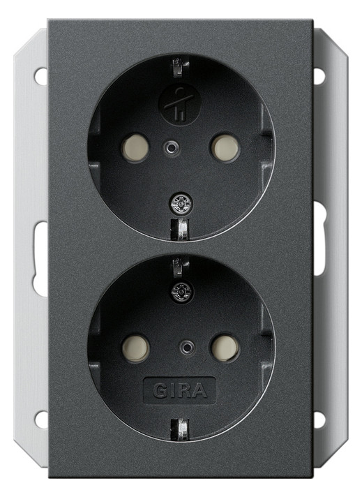 1St. Gira 273128 SCHUKO 2f SH f. UP-Dose 1f System 55 Anthrazit