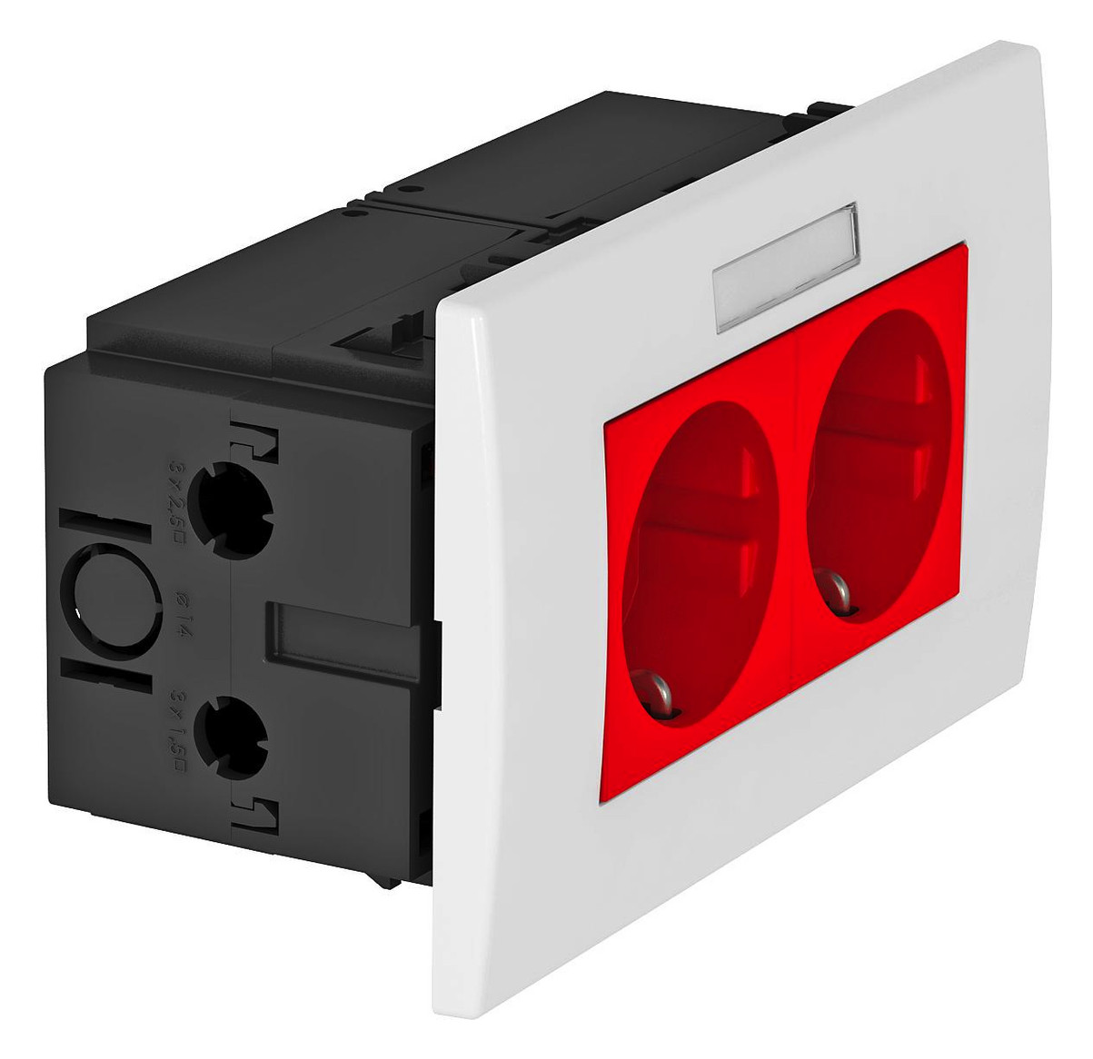 1St. OBO SDE-RW D0RT2B Steckdoseneinheit Modul 45 2f 84x140x59mm PC 6119429