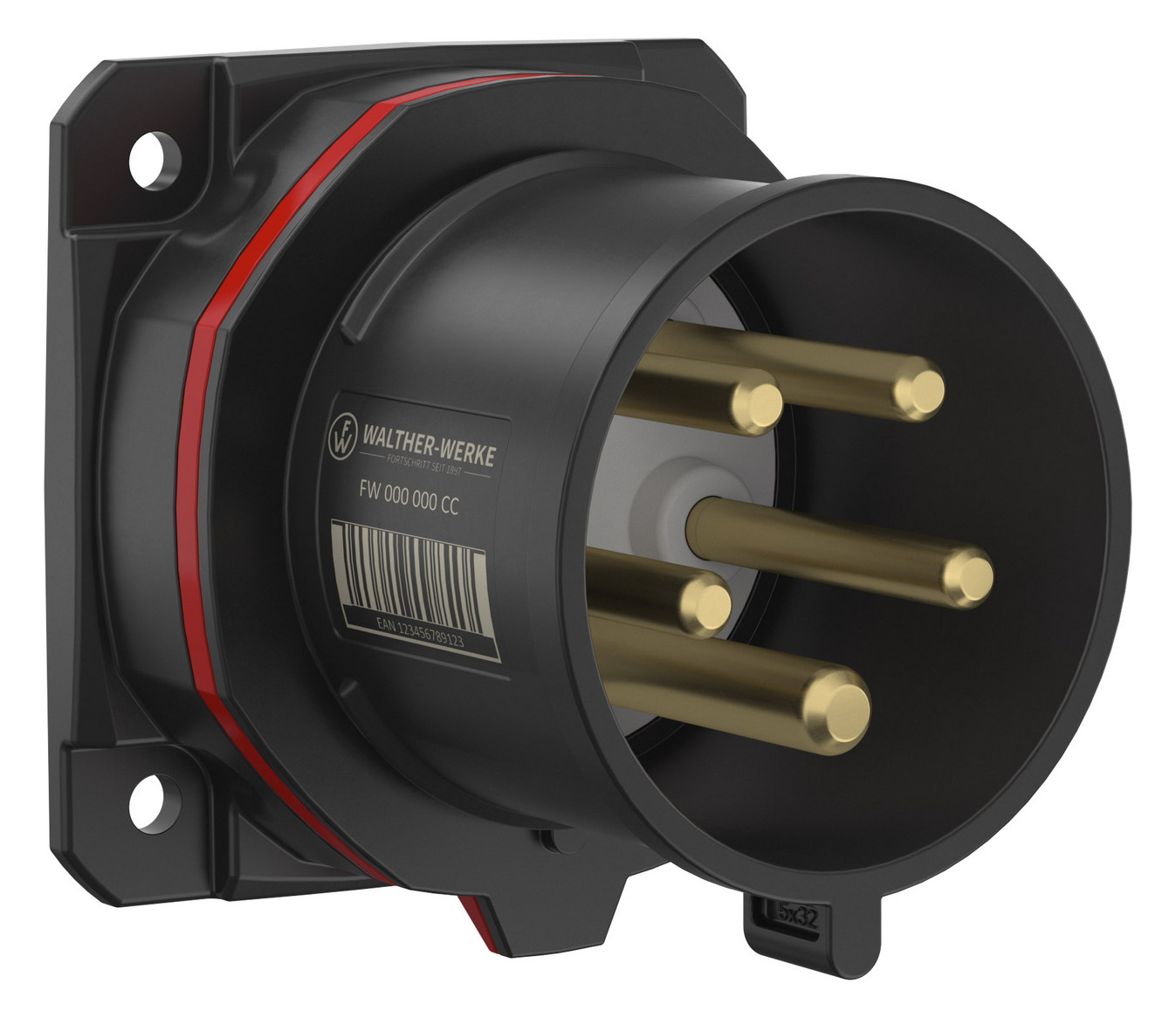 1St. WaltherFW610506SK CEE NEO Anbaugerätestecker gerade 16A 5P