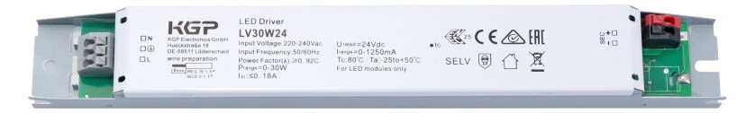 1St. DOTLUX LED-Netzteil CV 24VDC 0-30W 5075 0-1,25A n.dimmbar IP20 linear