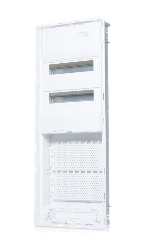 1St. F-Tronic JUMBO60-2W HW/UP Kleinverteiler Twin, Jumbo60-2W, 2-reihig, 24+4 Mod, inkl. Montageplatte, W-LAN Tür 72500