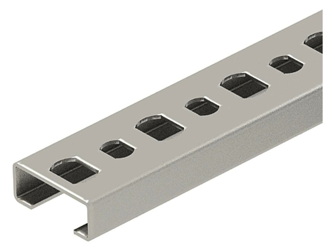 2m OBO Bettermann 1106628 Profilschiene gelocht, Schlitzweite 11mm 2000x20x8