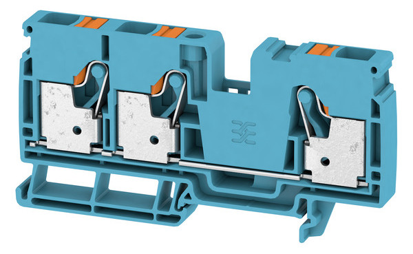 100St. Weidmüller A3C 10 BL Durchgangs-Reihenklemme, PUSH IN, 10 mm2