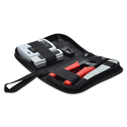 1St. Assmann DN-94022 DIGITUS Netzwerk Werkzeugset beinh. Netzw.tester, Crimpzange, Schneid.&Abisol. Werkz., LSA Auflege