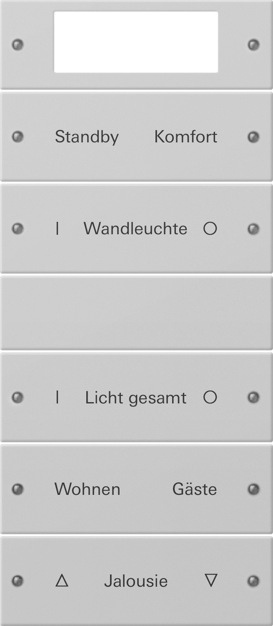 1St. Gira 2215015 Wippenset 5f Plus (2+3) beschr. System 55 Grau m(lack.)