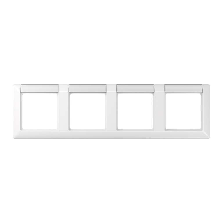 1St. Jung AS5840NAWW Rahmen 4fach Schriftfelder 13 x 55 5 mm (BB 20.1) für waagerechte Kombination AS 5840 NA WW