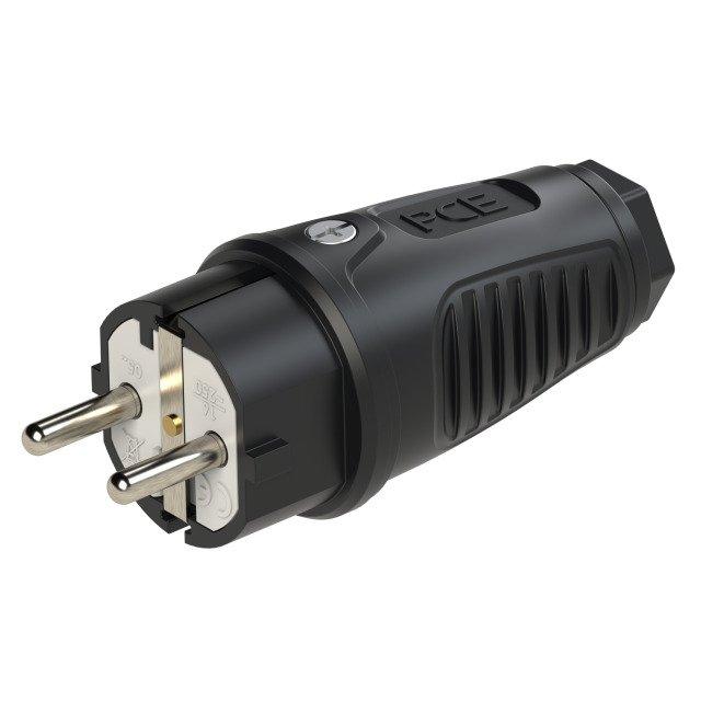 1St. PCE 0511-ss, Taurus2 Gummi-Stecker nat IP54 (schwarz)