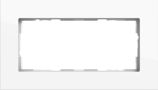 1St. Gira 1002403 Abdeckrahmen Gira Esprit Aluminium Reinweiß glänzend (lackiert) 2fach ohne Mittelsteg