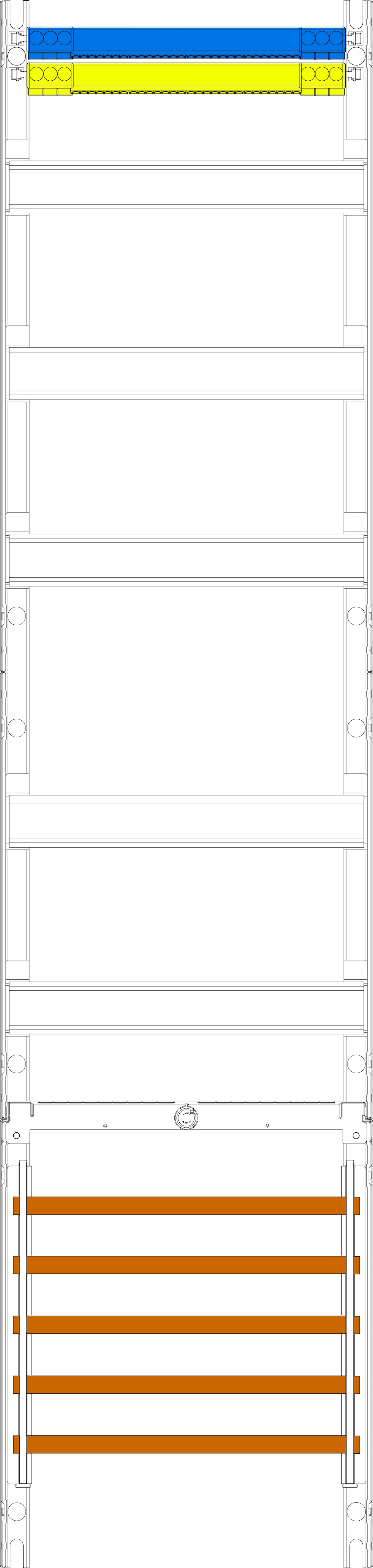 1St. F-Tronic VSB Verteilerfeld VSB 1-feldrig, H=1050mm, 5-reihig, SaS 5-pol. 7141640