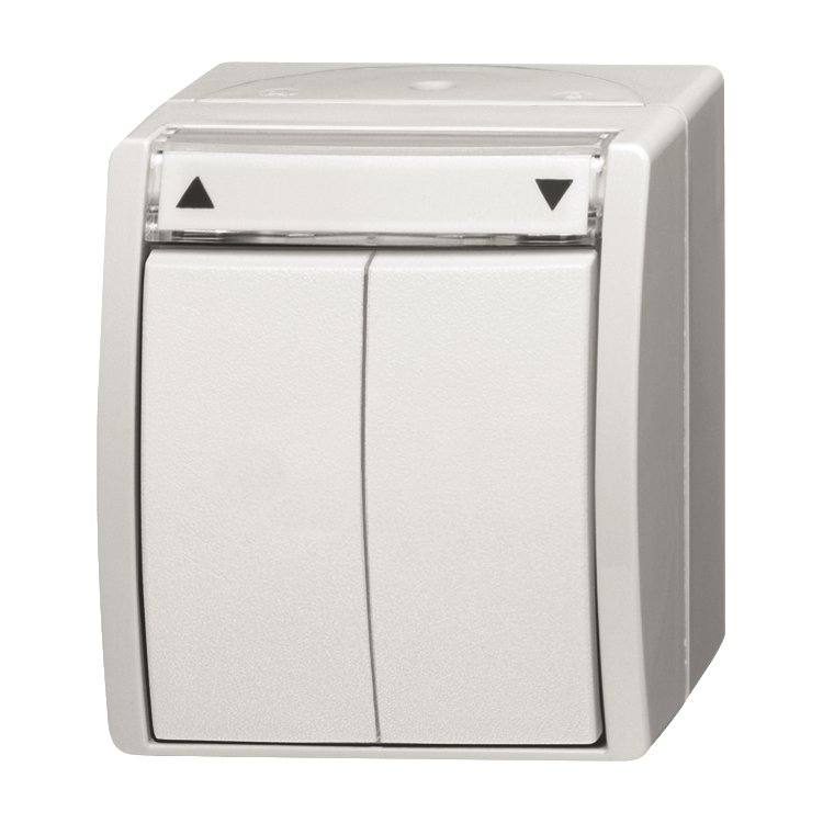 1St. Busch-Jaeger 2601/4 W-54 Jalousieschalter, Wippschalter, 1-polig ocean (IP 44) alpinweiß