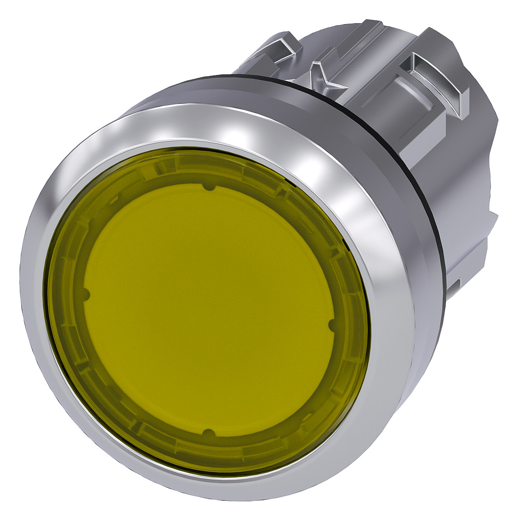 1St. Siemens 3SU1051-0AB30-0AA0 Drucktaster, beleuchtet, 22mm, rund, Met