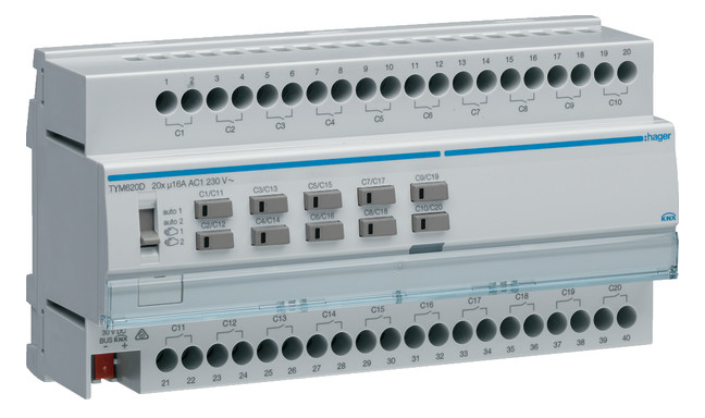 1St. Hager TYM620D Schalt-/Jal.aktor 20/10f KNX 16A C-Last