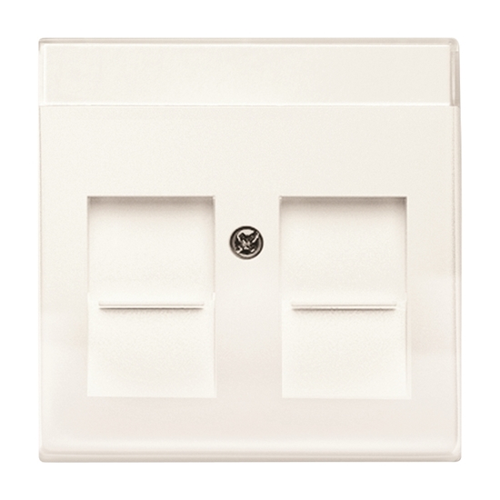 1St. Busch-Jaeger 1800-84 Zentralscheibe, mit Beschriftungsfeld carat studioweiß