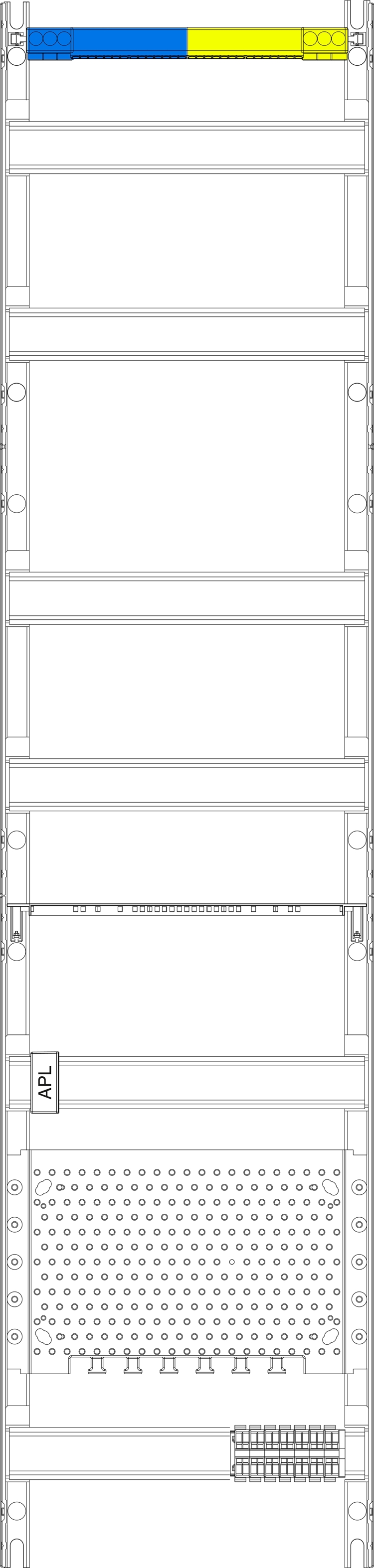 1St. F-Tronic V17APZ450-SWM Verteilerfeld V17APZ450-SWM, 1-feldrig, H=1050mm, 4-reihig, APZ-Platz 450mm inkl. APL, S1 7141633