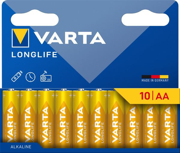 1St. Varta 4106 LONGLIFE MIGNON 4106 Longlife Mignon AA Pack 10