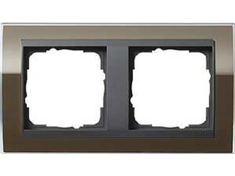 1St. Gira 0212768 Rahmen 2fach für Anthrazit Gira Event Klar Braun