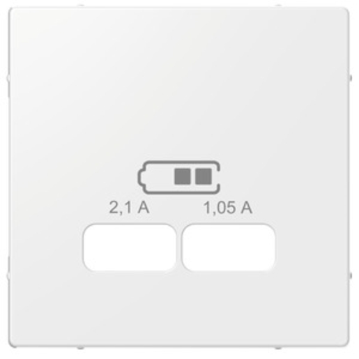 1St. Merten MEG4367-0319 Zentralplatte für USB Ladestation-Einsatz, polarweiß glänzend, System M