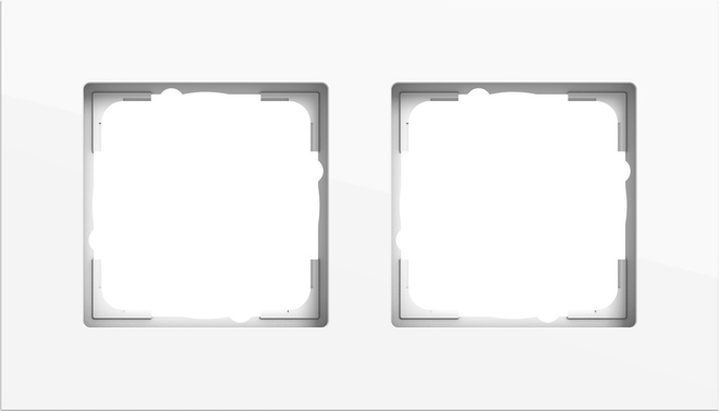 1St. Gira 0212403 Abdeckrahmen 2f Gira aluminium reinweiß glänzend