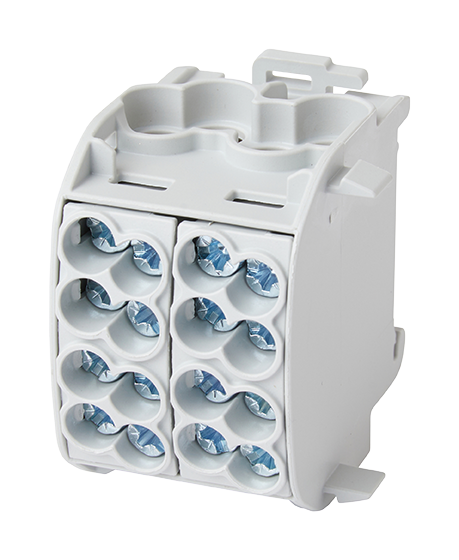 2St. F-Tronic HLAK1p25DALUbr Hauptleitungsabzweigklemme, 25mm², 1polig, CU/AL, braun, Doppelblock, HLAK1p25DALUbr 7730013