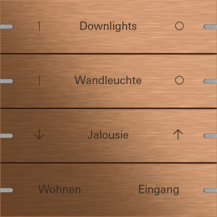 1St. Gira 503438 Wippenset 4f indiv. Tastsens.4 TS4 Bronze