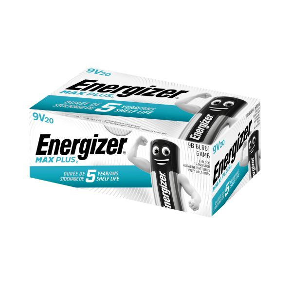 1St. Energizer 6LR61 (20 Stk.) Max Plus Alkaline E-Block / 9V 20 Stück
