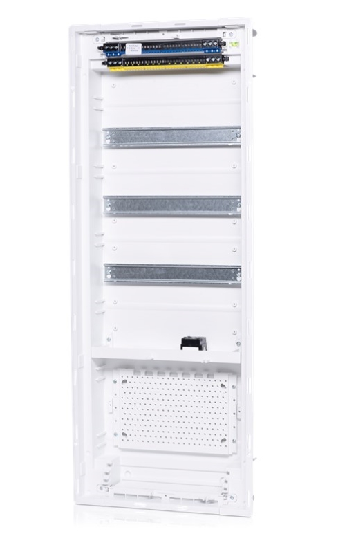 1St. F-Tronic JUMBO60-3W HW/UP Kleinverteiler Twin, Jumbo60-3W, 3-reihig, 36+6 Mod, inkl. Montageplatte, W-LAN Tür 72500