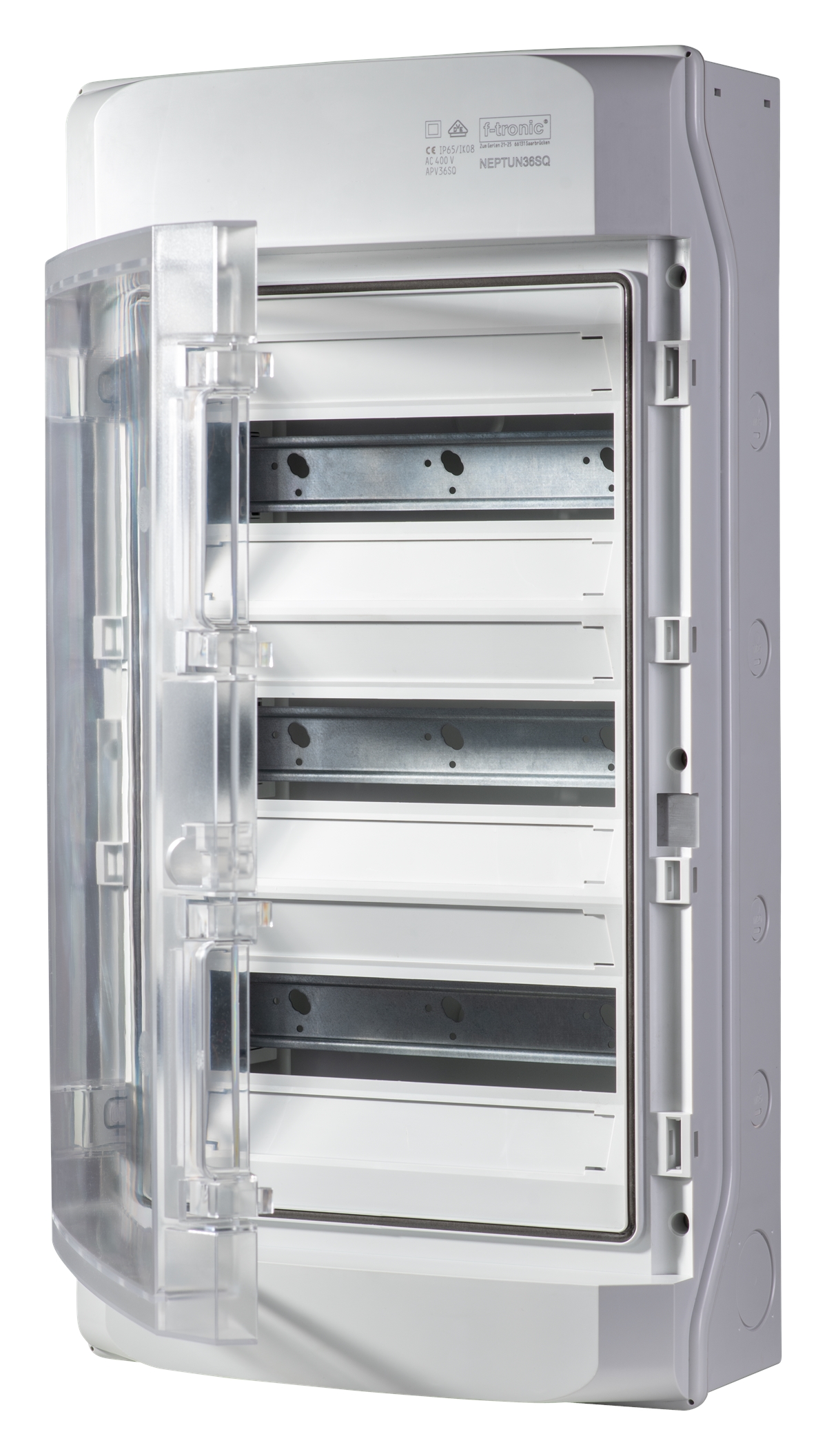 1St. F-Tronic NEPTUN36SQ AP Feuchtraumverteiler IP65, NEPTUN36SQ, 3-reihig, mit Belüftungssystem 7270007
