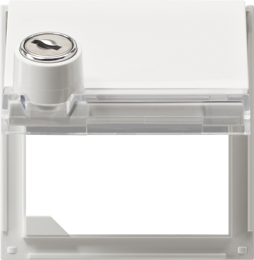 1St. Gira 069766 Adapterrahmen Klappdeckel Schloss gleich + mit Beschriftungsfeld TX_44 (WG UP) Reinweiß