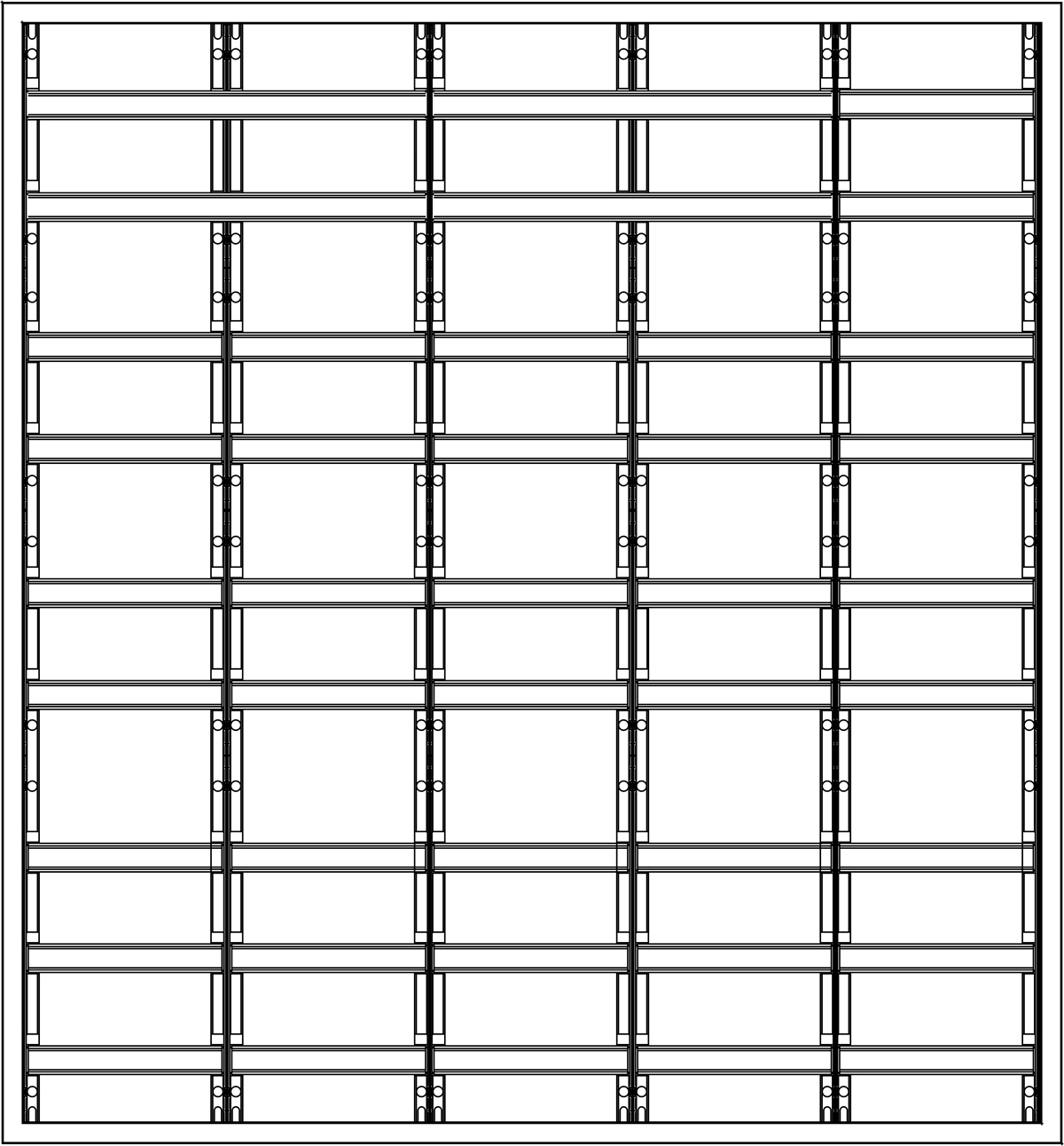 1St. F-Tronic VS5-9-RK Verteilerschrank VS5-9-RK, 5-feldrig, 9r, Reihenklemmen, 1400x1300x210mm 7110732