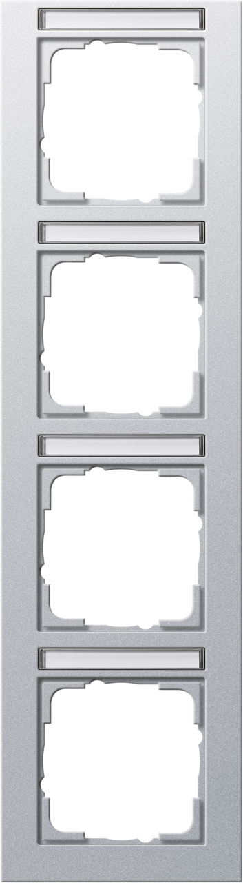 1St. Gira 111425 Rahmen 4fach senkr. mit Beschriftungsfeld E2 Farbe Alu